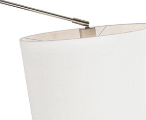 Závěsná lampa ocelová se stínidlem 35 cm bílá nastavitelná - Blitz II