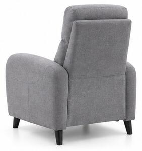 Relaxační polohovací TV křeslo, dřevo/kov/látka, 105x68x80 cm, nohy tmavé/šedá, Dekorino HARISON