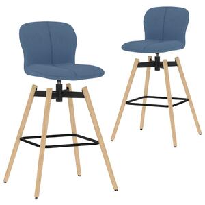 Otočné barové židle 2 ks modré textil