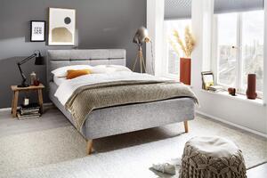 Dvoulůžková postel anika s úložným prostorem 140 x 200 cm šedá