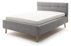 Dvoulůžková postel anika s úložným prostorem 160 x 200 cm šedá