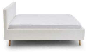 Dvoulůžková postel taupe 140 x 200 cm fleece bílá