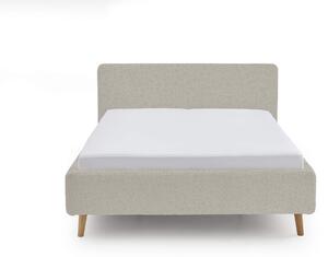 Dvoulůžková postel taupe 140 x 200 cm fleece béžová
