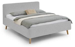 Dvoulůžková postel taupe 160 x 200 cm fleece šedá