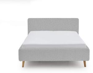 Dvoulůžková postel taupe 180 x 200 cm fleece šedá