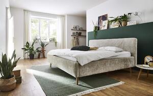Dvoulůžková postel taupe 140 x 200 cm chenille béžová