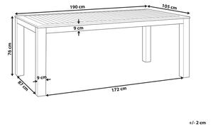 Zahradní stůl 190x105 cm (světlé dřevo). 1035888