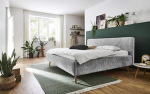 Dvoulůžková postel taupe 140 x 200 cm chenille šedá