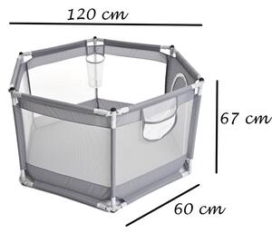 Hrací ohrádka 120 cm šedá