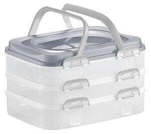 Piknik box s uchy 3 patra/šedá