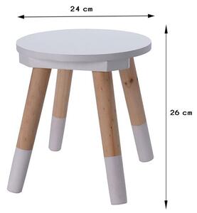 DekorStyle Dětská dřevěná stolička Lila bílo-hnědá