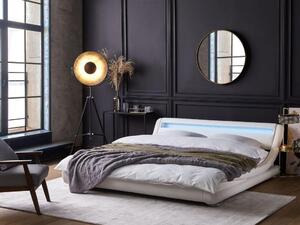 Manželská postel 160 cm AVENUE (s roštem a LED osvětlením) (bílá). 1007120