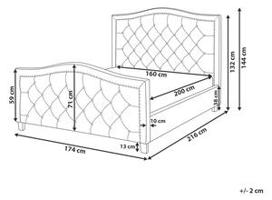Manželská postel 160 cm AURORA (s roštem) (béžová). 1007098