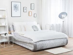 Manželská postel 160 cm AVENUE (s roštem a úl. prostorem) (stříbrná sametová). 1007149