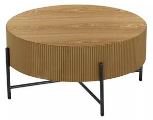 Konferenční stolek Corbi 80 cm do obývacího pokoje - dub / černý mat