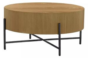 Konferenční stolek Corbi 80 cm do obývacího pokoje - dub / černý mat