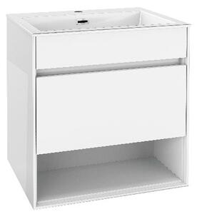 Kielle Nefia - Skříňka s umyvadlem 60 cm, lesklá bílá 50027S610