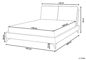 Manželská postel 140 cm MELIA (polyester) (tmavě šedá) (s roštem). 1023472