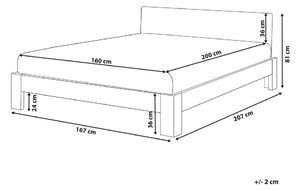 Manželská postel 160 cm ROYAL (s roštem) (světlé dřevo). 1007497