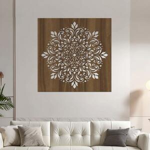 Dřevěná mandala LASKYPLNÉHO DOMOVA | Rozměry (cm): 40x40 | Zvolte barvu dekoru: Ořech