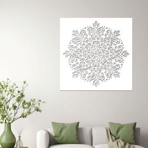 Dřevěná mandala LASKYPLNÉHO DOMOVA | Rozměry (cm): 40x40 | Zvolte barvu dekoru: Bílá