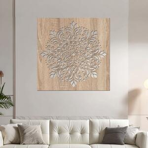 Dřevěná mandala LASKYPLNÉHO DOMOVA | Rozměry (cm): 40x40 | Zvolte barvu dekoru: Dub Sonoma