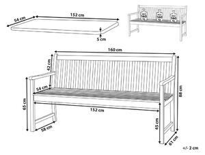 Zahradní lavice 160 cm VESTFOLD (dřevo) (béžový podsedák). 1022844