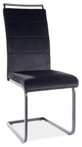 Židle H441 VELVET černý rám / černý čalounění 117