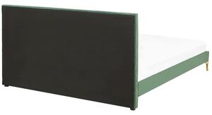 Manželská postel 180 cm LIMO (polyester) (tmavě zelená) (s roštem). 1022884