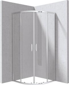 Deante Funkia Evo sprchový kout 80x80 cm půlkulatá chrom lesk/průhledné sklo KYP_0088P