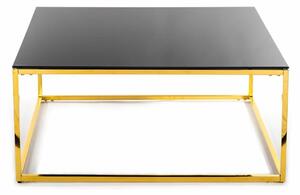 DekorStyle Konferenční stolek REKTA 100 cm zlatý/černý