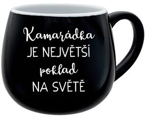 KAMARÁDKA JE NEJVĚTŠÍ POKLAD NA SVĚTĚ - černý keramický hrníček 300 ml