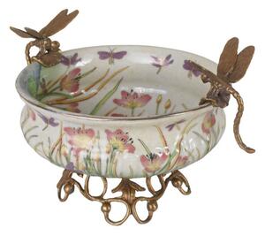 Ručně malovaná porcelánová mísa v bronzové montáži Vídeňská secese