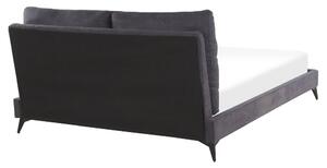 Manželská postel 160 cm MELIA (polyester) (tmavě šedá) (s roštem). 1023471