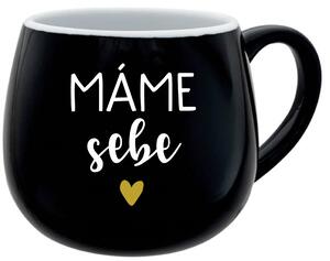 MÁME SEBE - černý keramický hrníček 300 ml