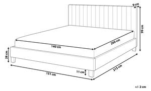 Manželská postel 140 cm PARASO (šedá) (s roštem). 1026668