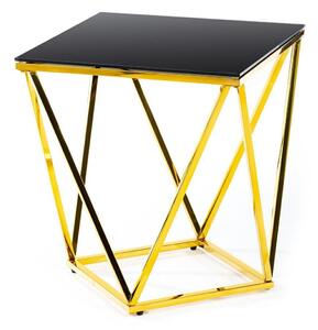 DekorStyle Odkládací stolek Diamanta 50 cm zlato-černý