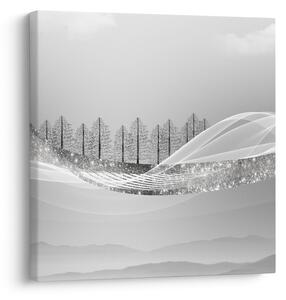 Obraz - Stříbrná krajina (30x30 cm)