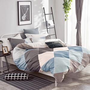 Moderní oboustranné povlečení na postel v hnědé barvě s barevným vzorem