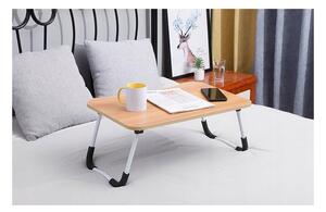 LAP-TABLE skládací dřevěný stůl na notebook, tablet - hnědý