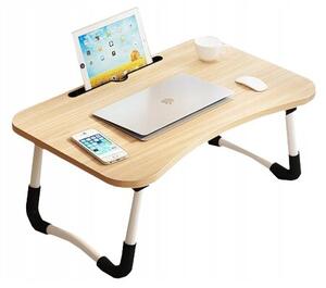LAP-TABLE skládací dřevěný stůl na notebook, tablet - hnědý