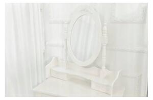 Supplies RETRO toaletní stolek s taburetkou - bílý