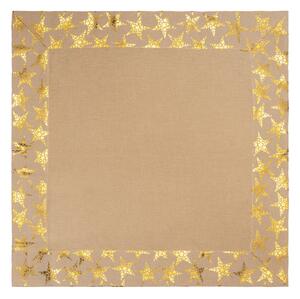 Tegatex Polyesterový ubrus - vánoční hnědá se zlatými hvězdami 85*85 cm 85*85 cm