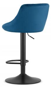 Barová židle KAST AKSAMIT - modrá