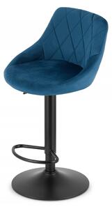 Barová židle KAST AKSAMIT - modrá