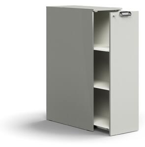 AJ Produkty Výsuvná skříňka QBUS, pravá, s úchytkou, 1250x400x800 mm, světle šedá