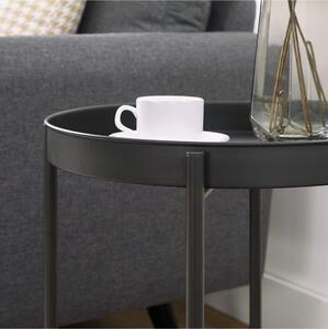 VASAGLE LET221B01 okrúhly stolík na kávu v rustikálním stylu - hnedá / čierna barva