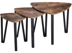 LEO-RUSTI konferenční stolek na kávu 3 ks - rustikální styl