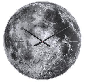 Nástěnné hodiny Měsíc zrcadlové sklo, tichý pohybem. KARLSSON (Barva - šedé)
