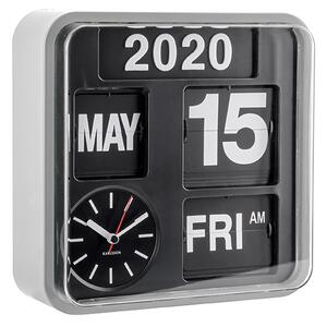 Nástěnné hodiny Mini Flip stříbrný plášť, černý ciferník KARLSSON (Barva - černá, stříbrná)